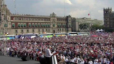 Con marcha y asamblea en el Zócalo celebra AMLO 4 años de la Cuarta Transformación