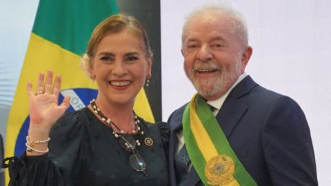 Asiste Gutiérrez Müller a la toma de posesión de Lula Da Silva como presidente de Brasil