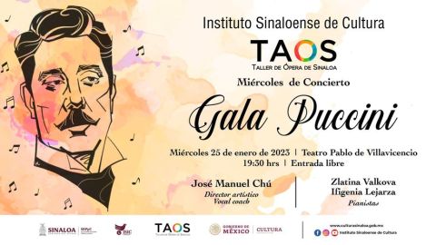 Con Gala Puccini, abrirá el año el Taller de Ópera de Sinaloa, el miércoles 25