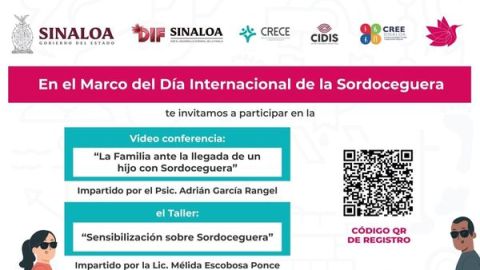DIF Sinaloa te invita a la conferecia "La familia ante la llegada de un hijo con sordoceguera"