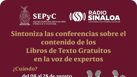 Transmiten conferencias sobre contenido de libros de texto a través de SEPyC y Radio Sinaloa