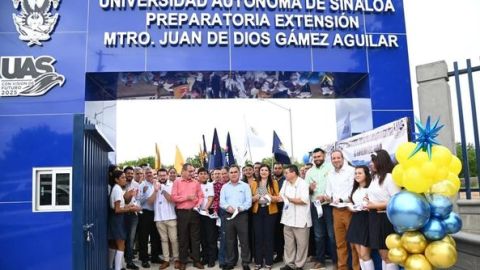 Rector de la UAS inaugura instalaciones de la Preparatoria "Juan de Dios Gámez Aguilar" en El Burrión