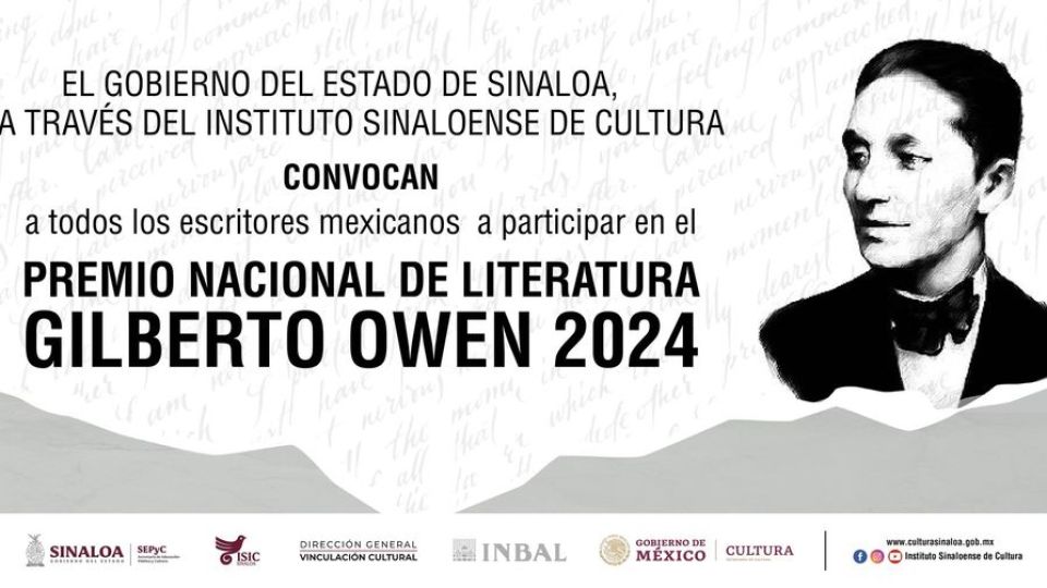 Lanzan convocatoria al Premio Nacional de Literatura Gilberto Owen 2024